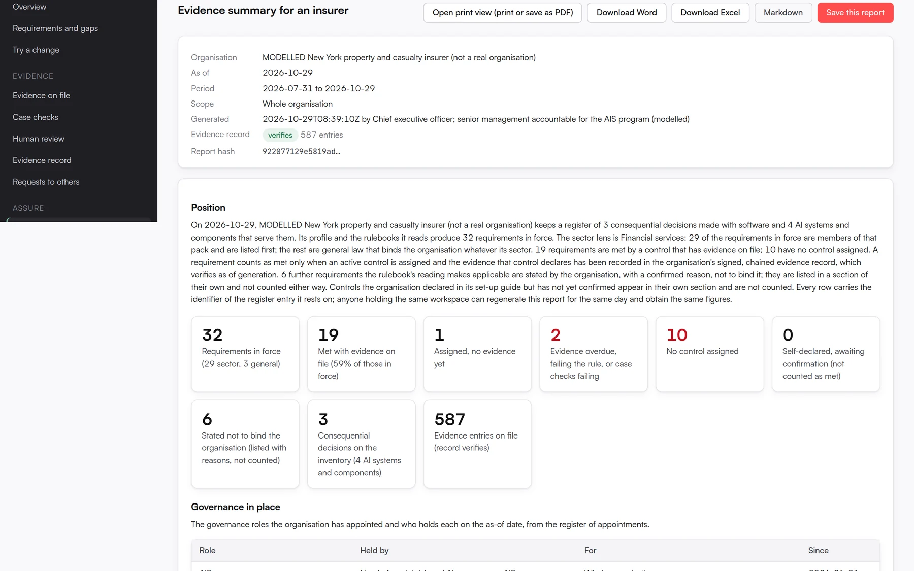 Another view of Reports in Conditionary.